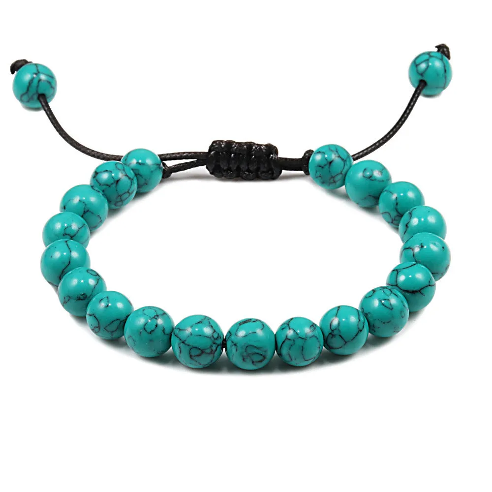Personalized Volcanic Stone Tiger Eye Chain Couple Bracelet