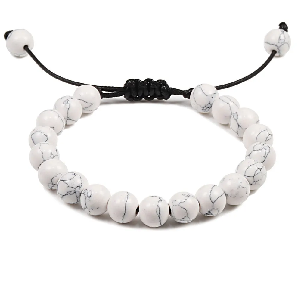 Personalized Volcanic Stone Tiger Eye Chain Couple Bracelet