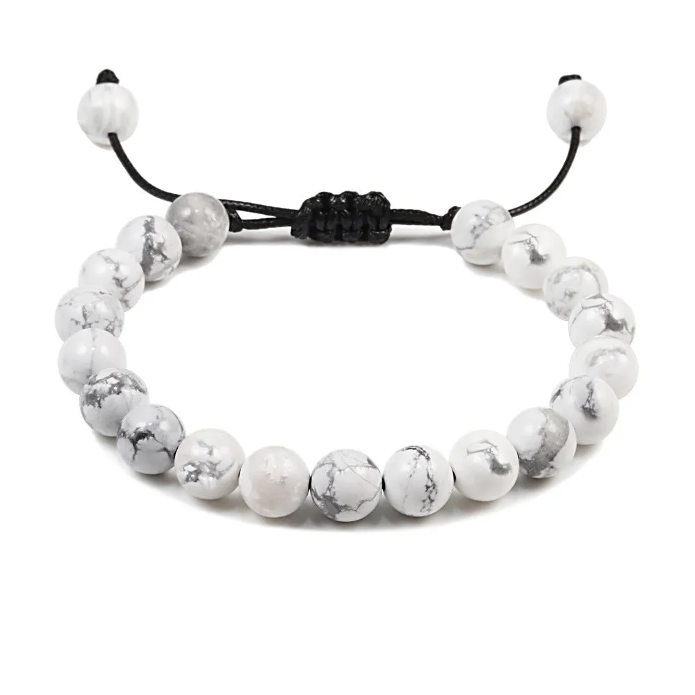 Personalized Volcanic Stone Tiger Eye Chain Couple Bracelet