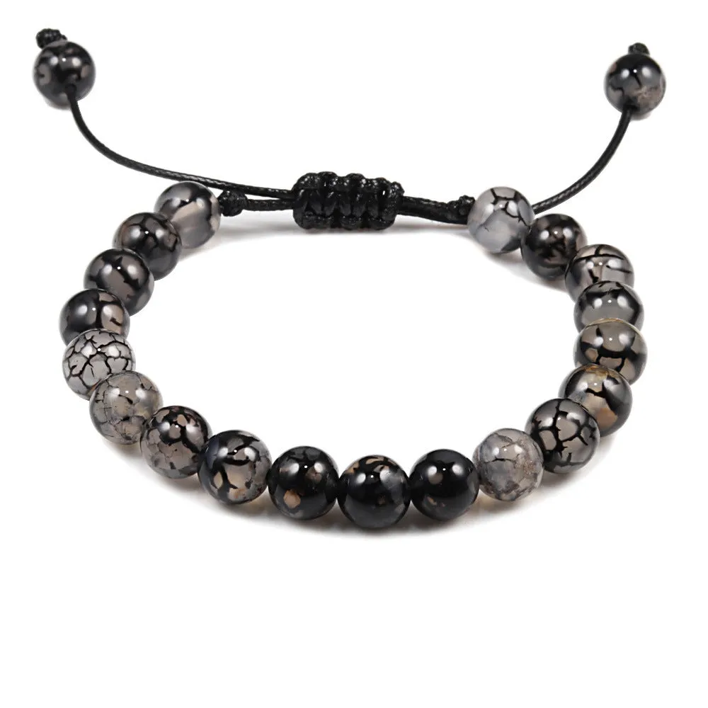 Personalized Volcanic Stone Tiger Eye Chain Couple Bracelet