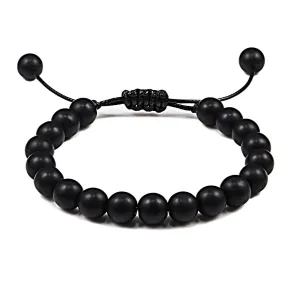 Personalized Volcanic Stone Tiger Eye Chain Couple Bracelet