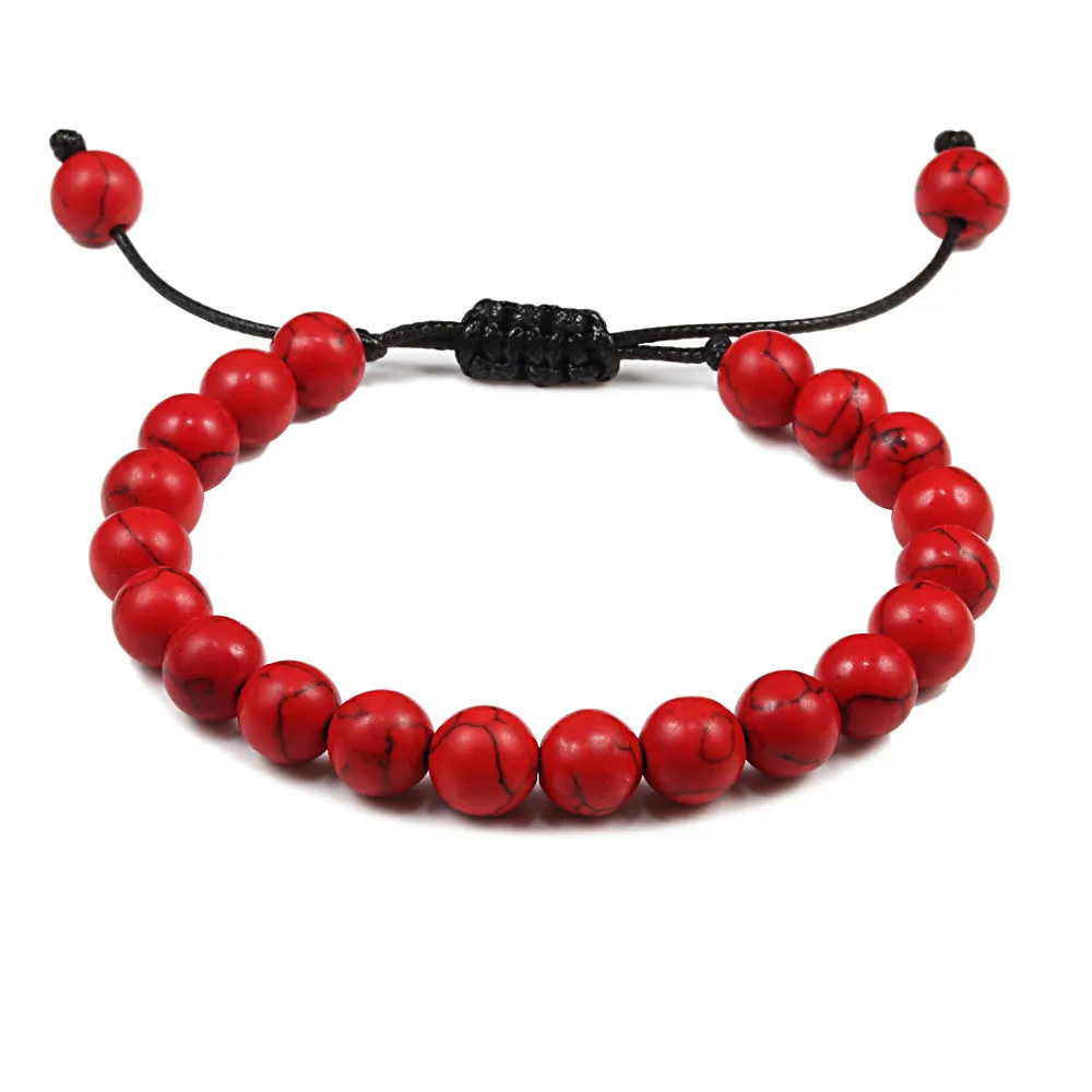 Personalized Volcanic Stone Tiger Eye Chain Couple Bracelet