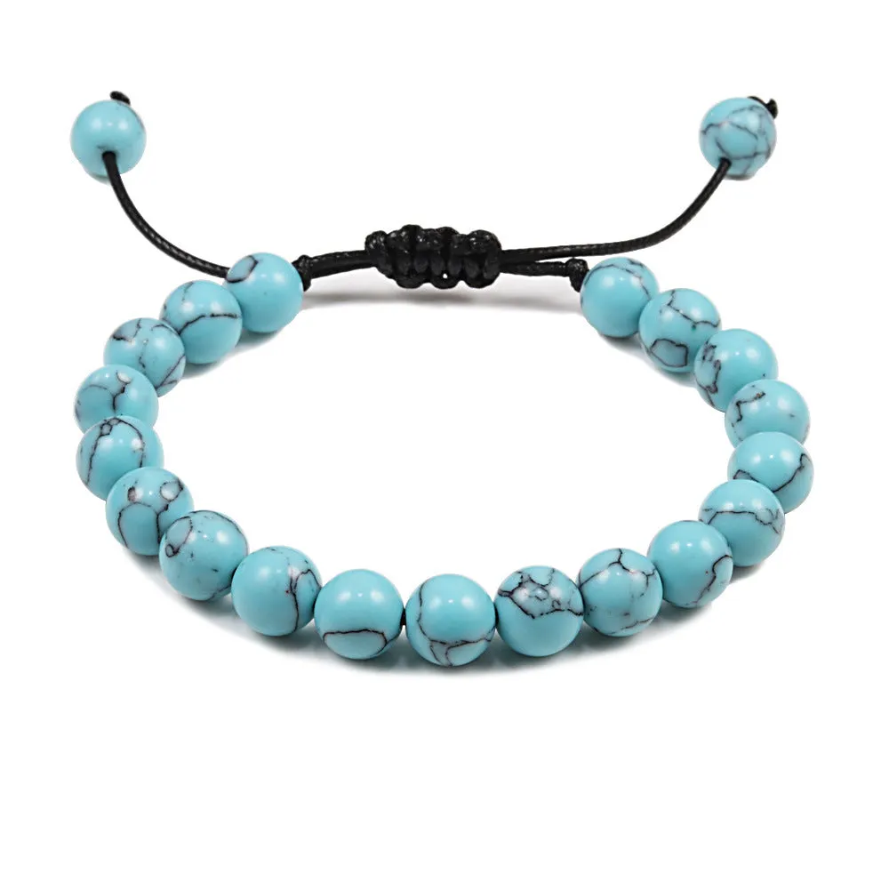 Personalized Volcanic Stone Tiger Eye Chain Couple Bracelet
