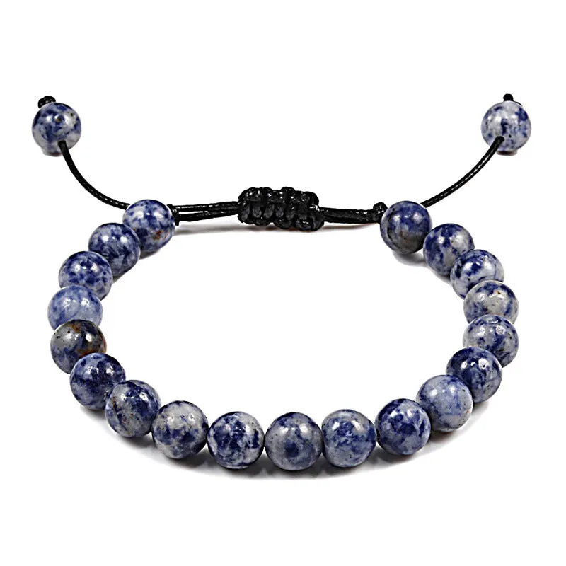 Personalized Volcanic Stone Tiger Eye Chain Couple Bracelet