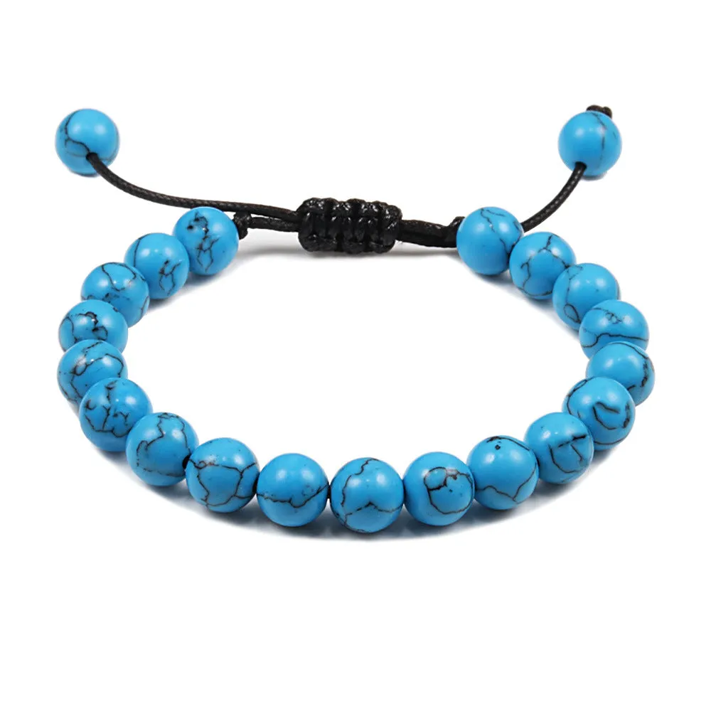 Personalized Volcanic Stone Tiger Eye Chain Couple Bracelet