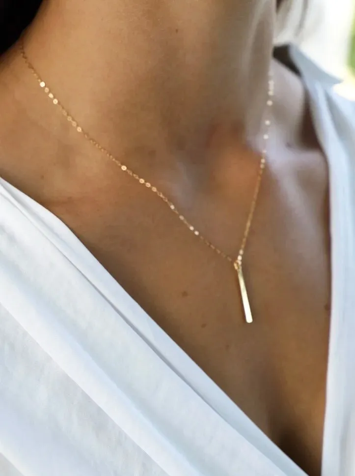 Petite Bar Gold Necklace