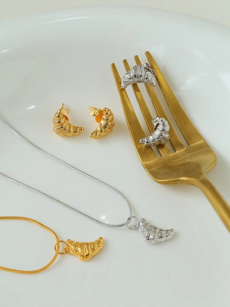 Petite Croissant Stud Earrings