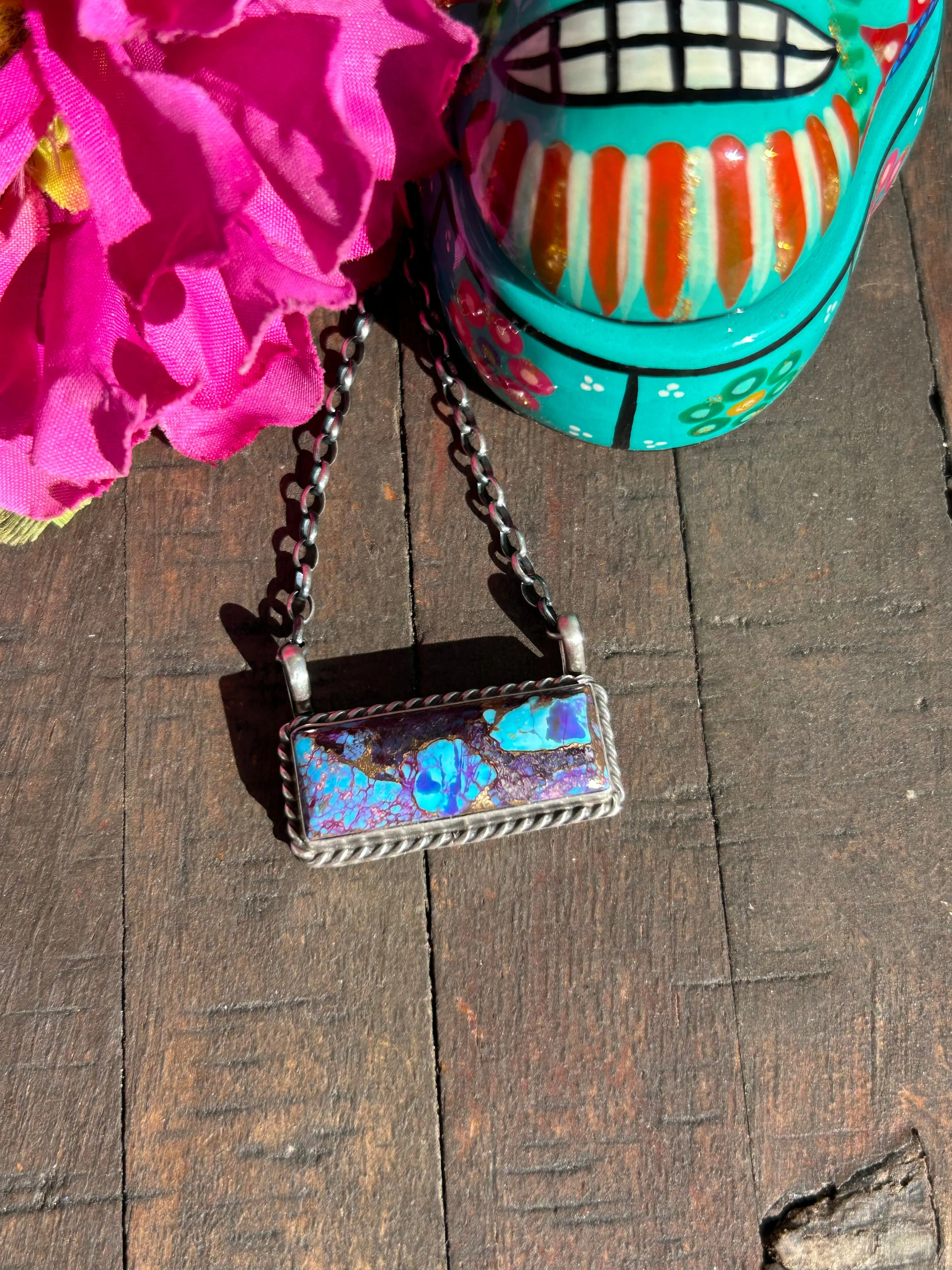 Purple Mohave Kingman Bar Necklace #1