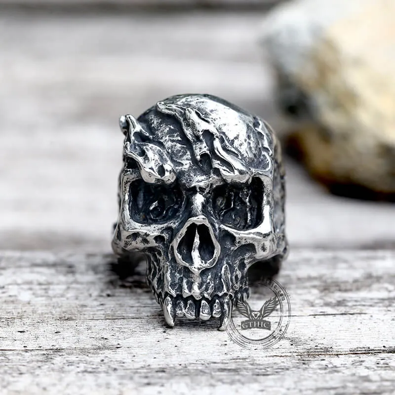 Rise From Ashes Stainless Steel Skull Ring