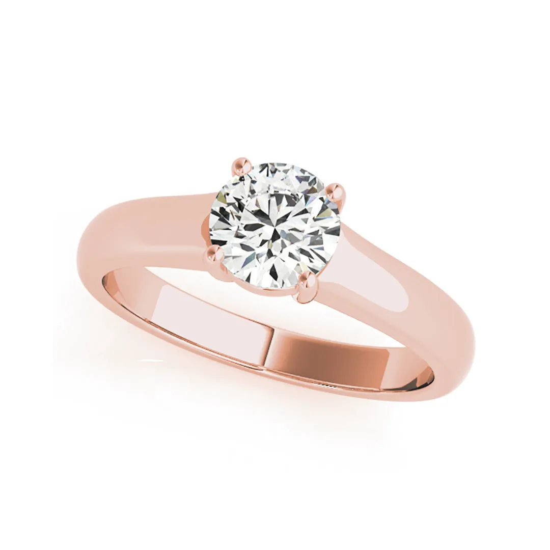 Round Brilliant Cut Plain set Diamond Engagement Ring(  0.5 CTW)
