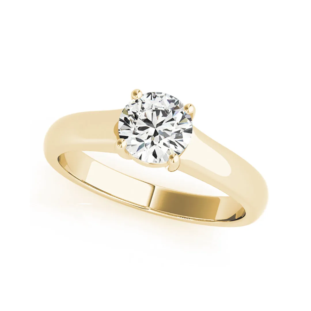 Round Brilliant Cut Plain set Diamond Engagement Ring(  0.5 CTW)