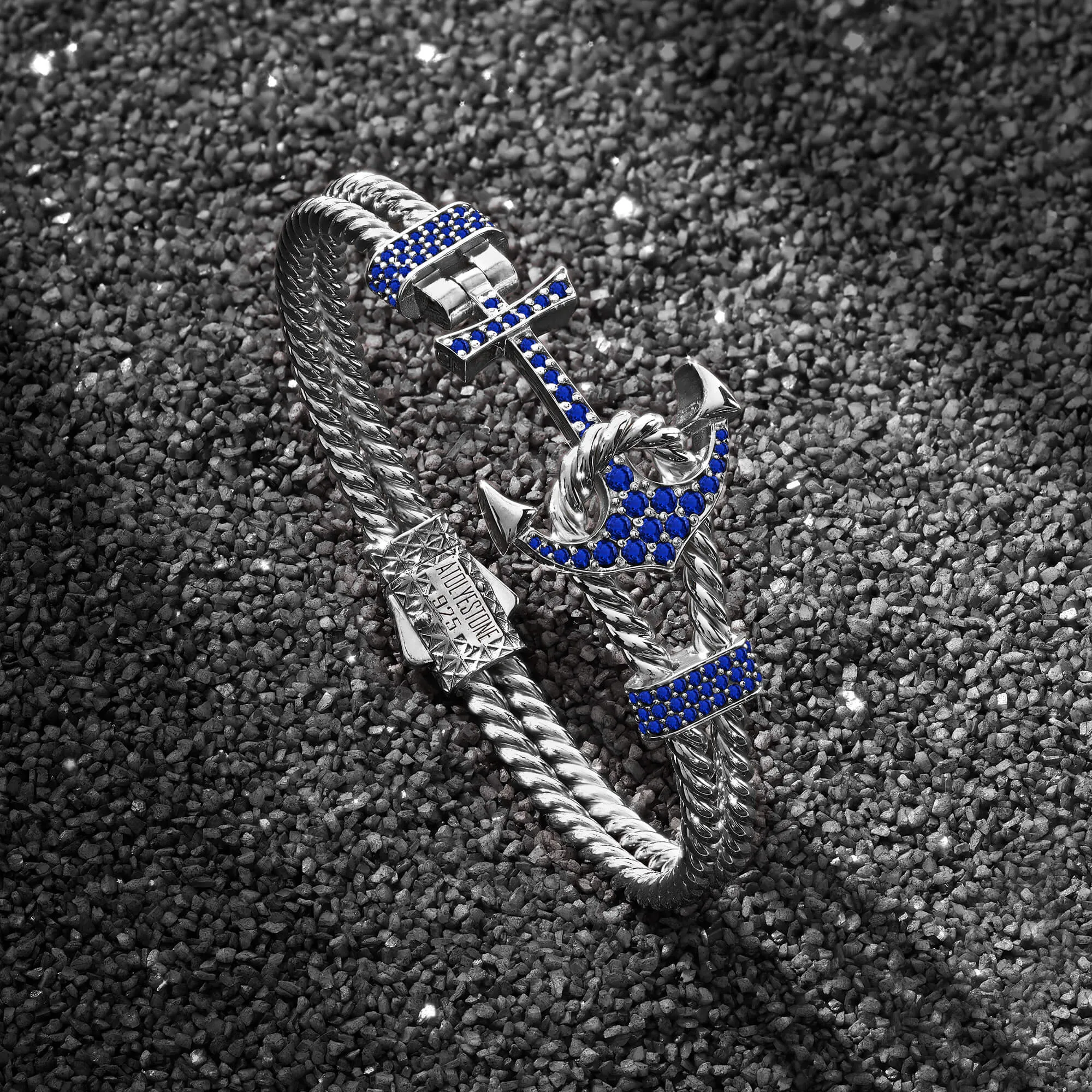 Sapphire Twined Anchor Bangle