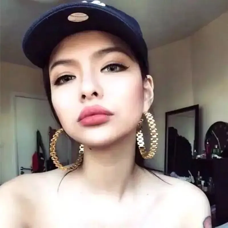 Shockwave Gold Hoops Earrings