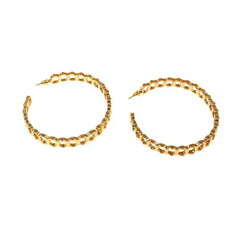 Shockwave Gold Hoops Earrings