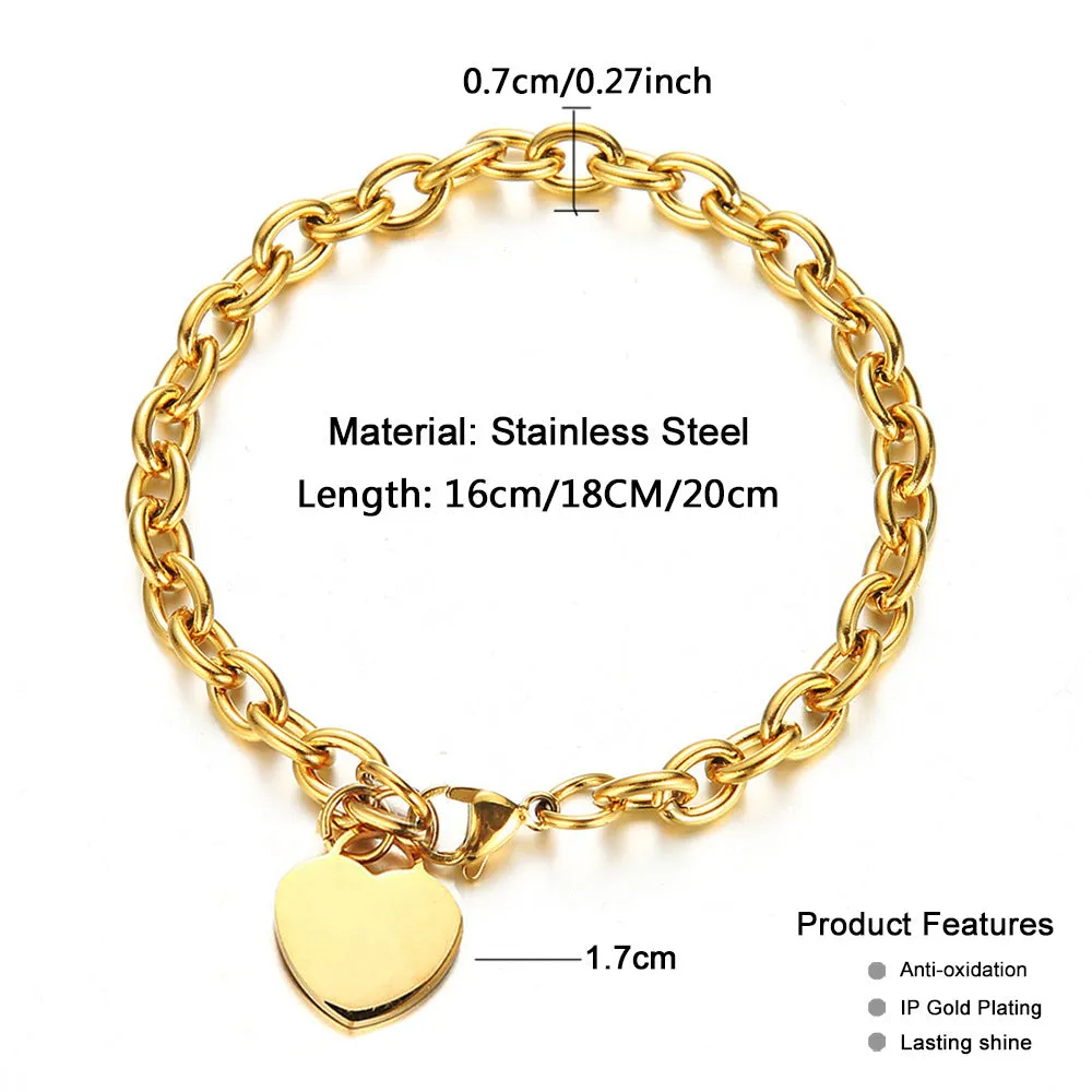 Shop Personalized Heart Glossy Bracelets