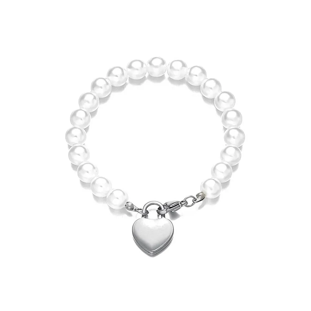 Shop Personalized Heart Pearl Bracelets