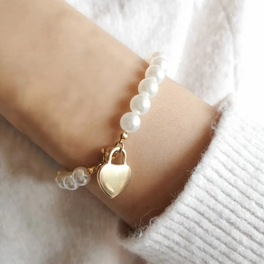 Shop Personalized Heart Pearl Bracelets