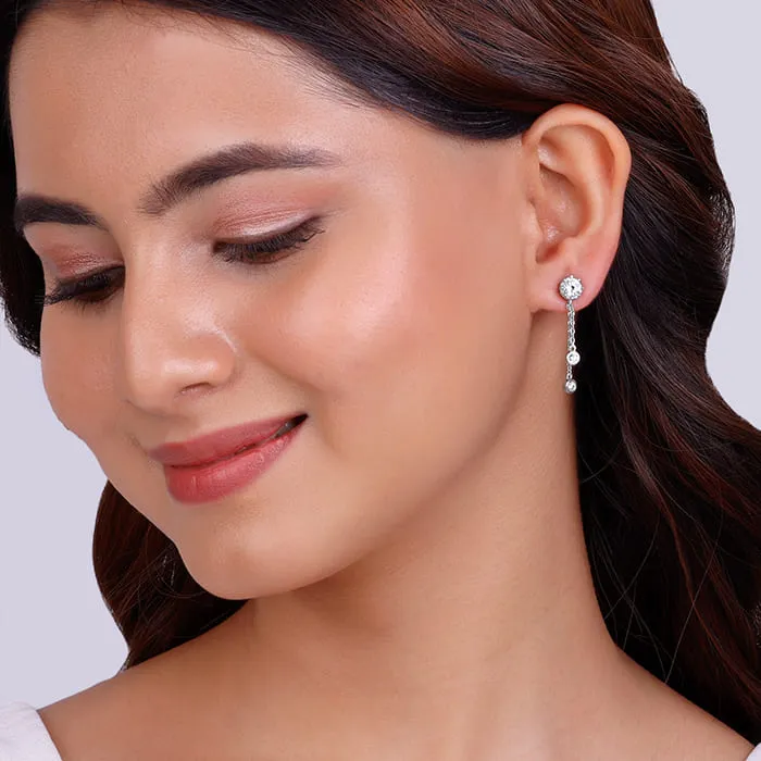 Silver Elegance On The Rise Earrings