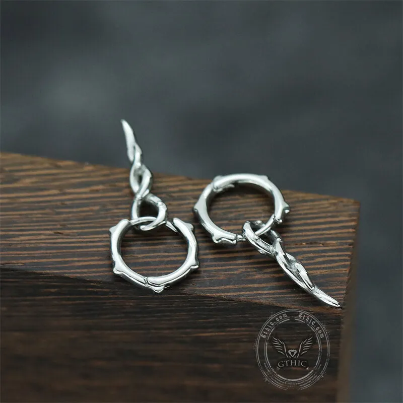 Simple Twist Rope Stainless Steel Hoop Earrings