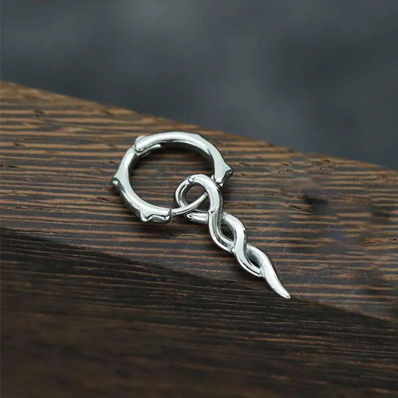 Simple Twist Rope Stainless Steel Hoop Earrings