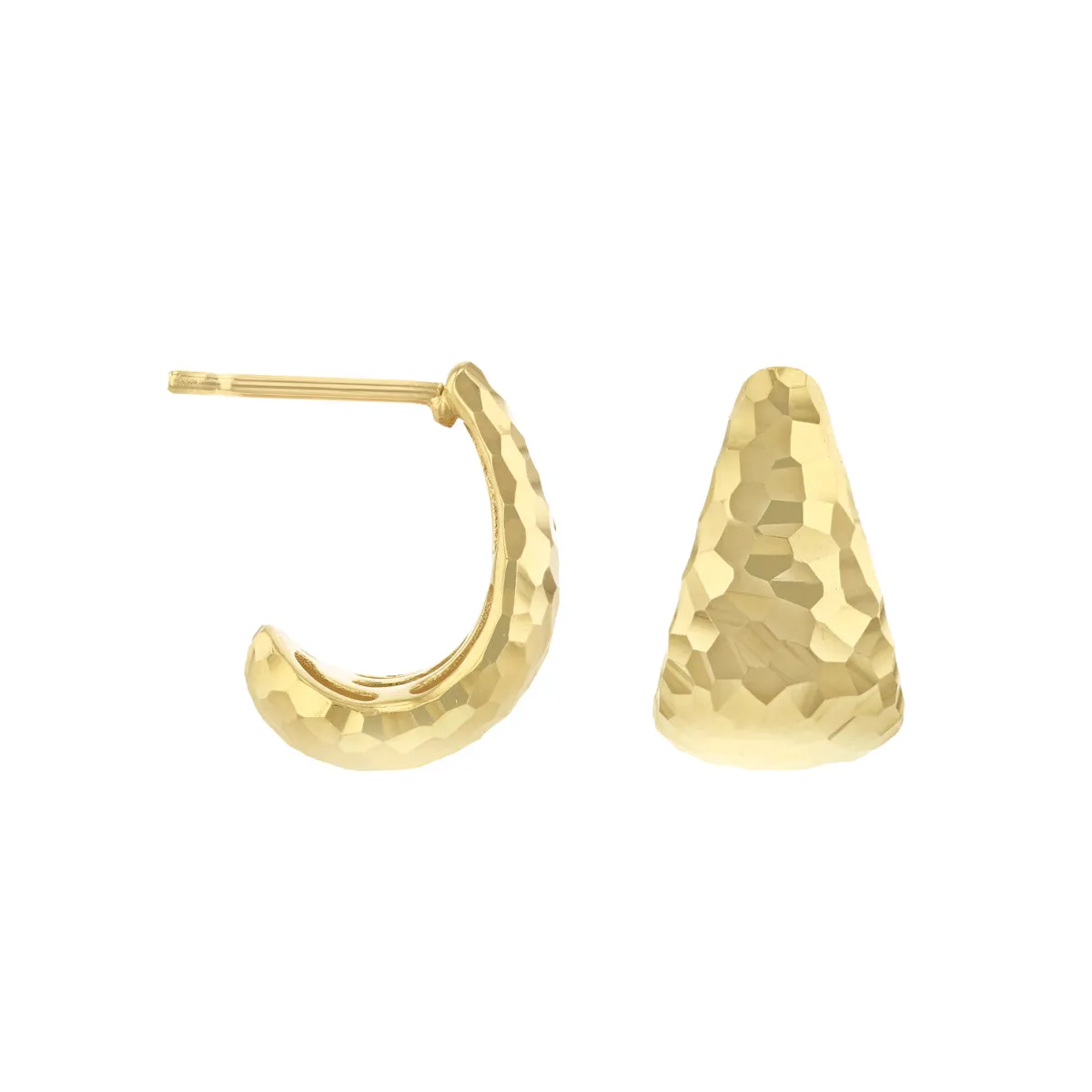 Soleil Collection Diamond Cut Patterned Hoops | 9K Solid Yellow Gold