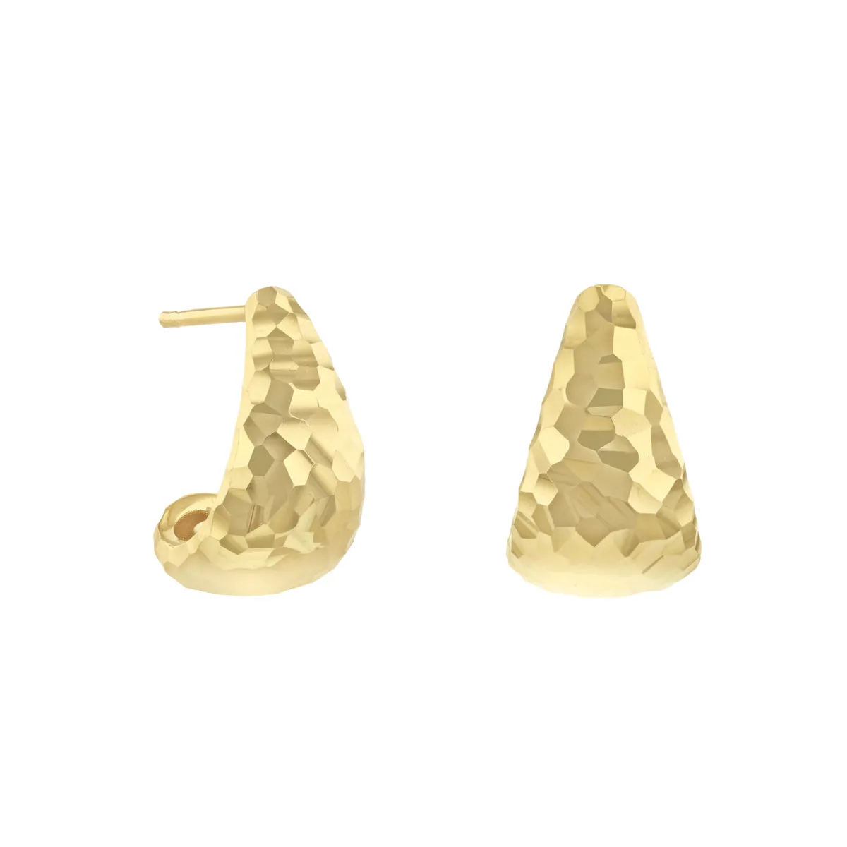 Soleil Collection Diamond Cut Patterned Hoops | 9K Solid Yellow Gold