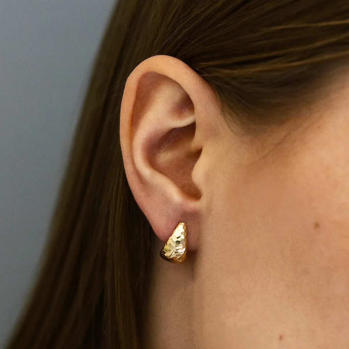 Soleil Collection Diamond Cut Patterned Hoops | 9K Solid Yellow Gold