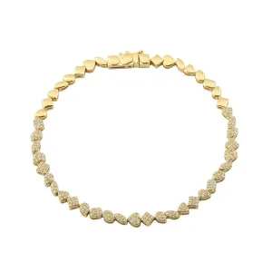 Solid Gold Mixed Shape Illusion Bracelet