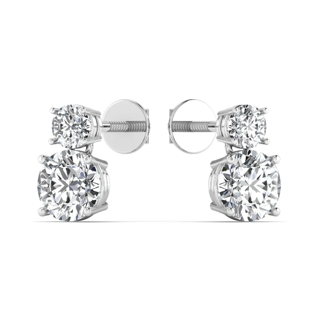 Solitaire 2.5CT Diamond Drop Earring
