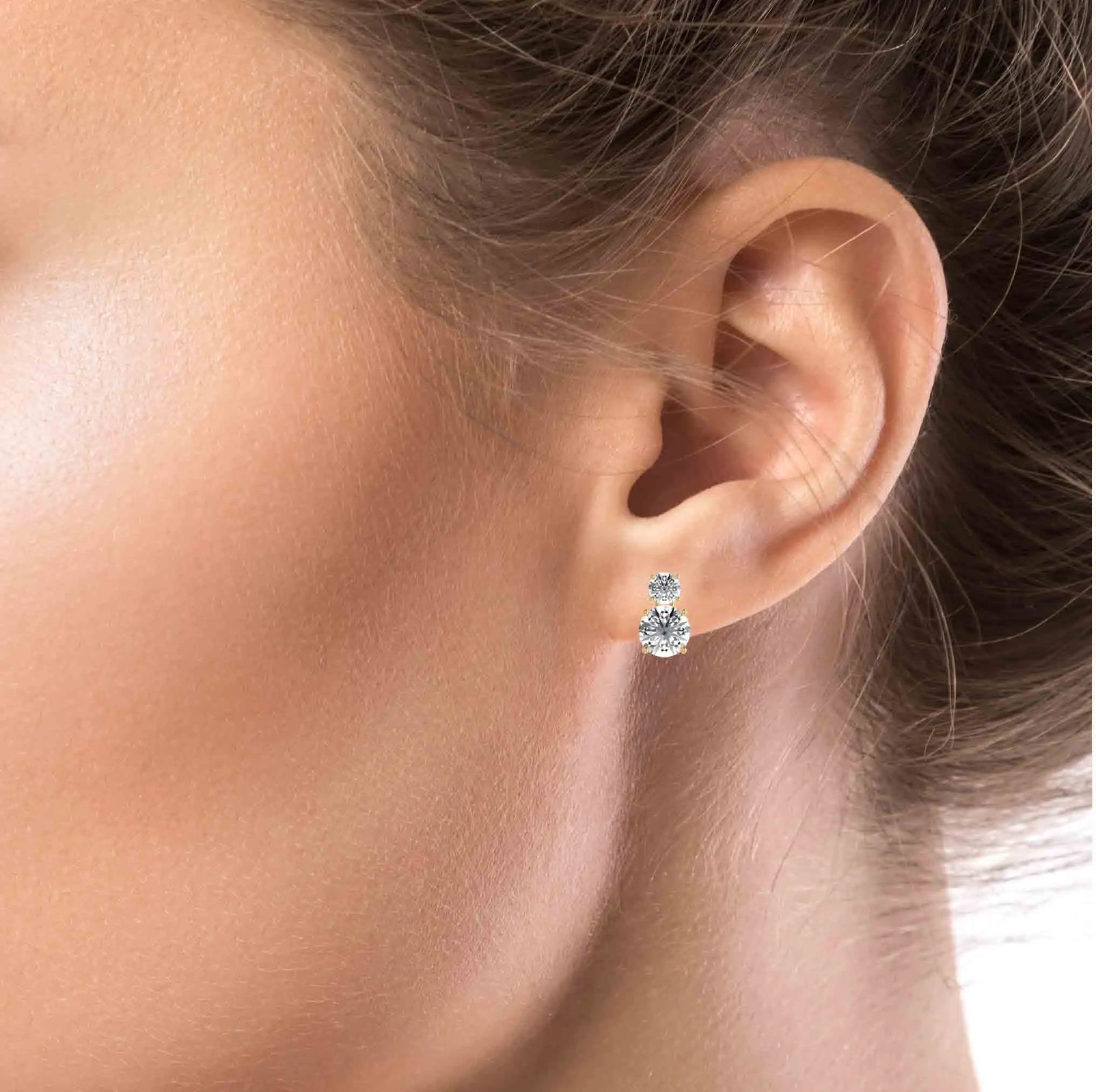 Solitaire 2.5CT Diamond Drop Earring