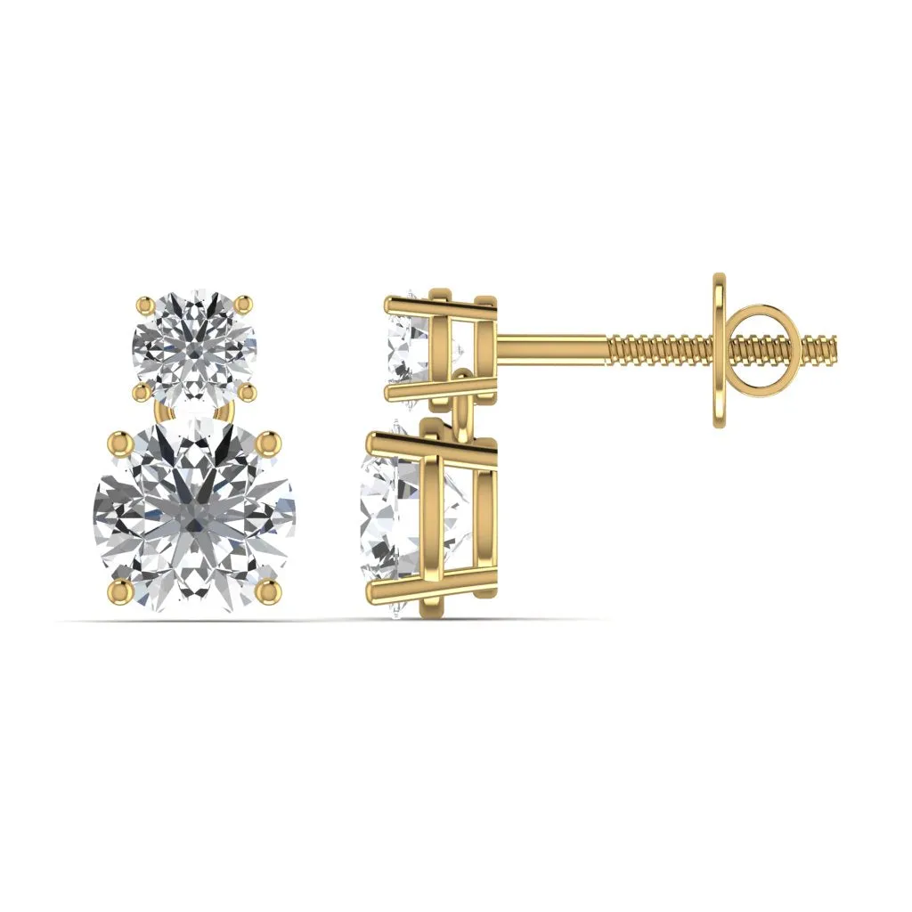 Solitaire 2.5CT Diamond Drop Earring