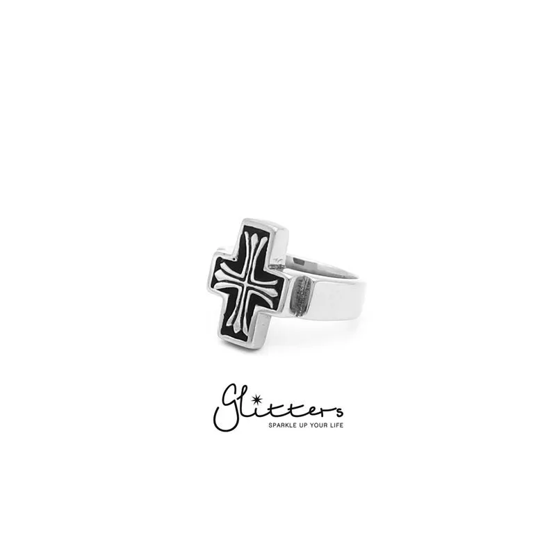 Stainless Steel Cross Cast Ring
