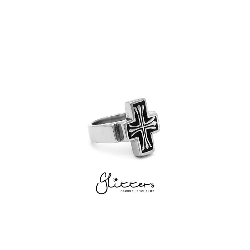 Stainless Steel Cross Cast Ring