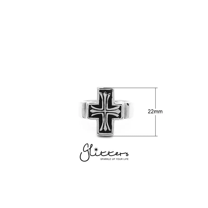 Stainless Steel Cross Cast Ring