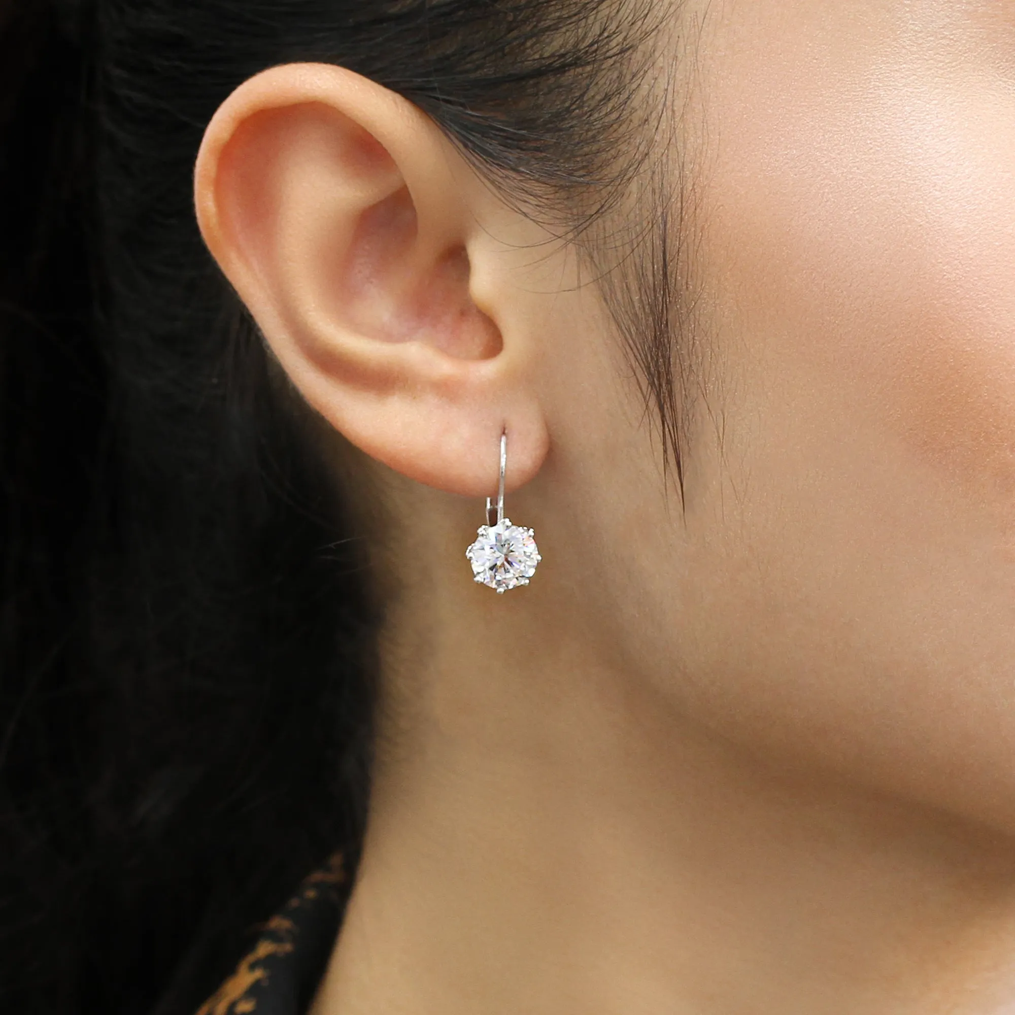 Sterling Silver Queen's Crown Drop Earring