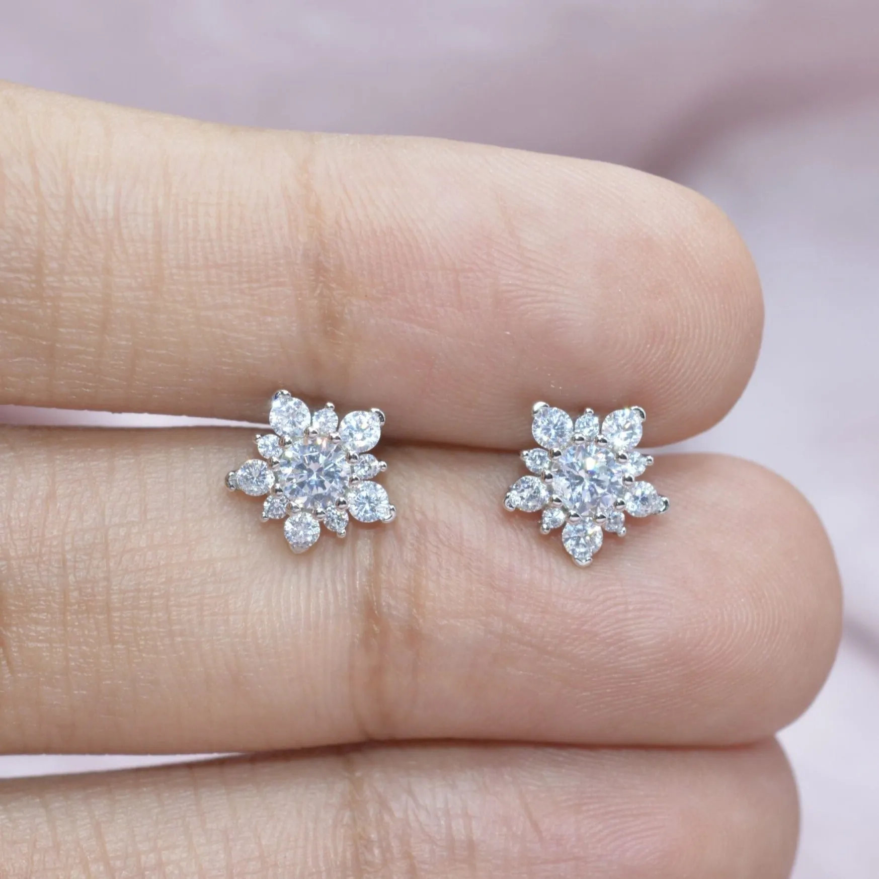 Stone-Studded Blossoms Earrings