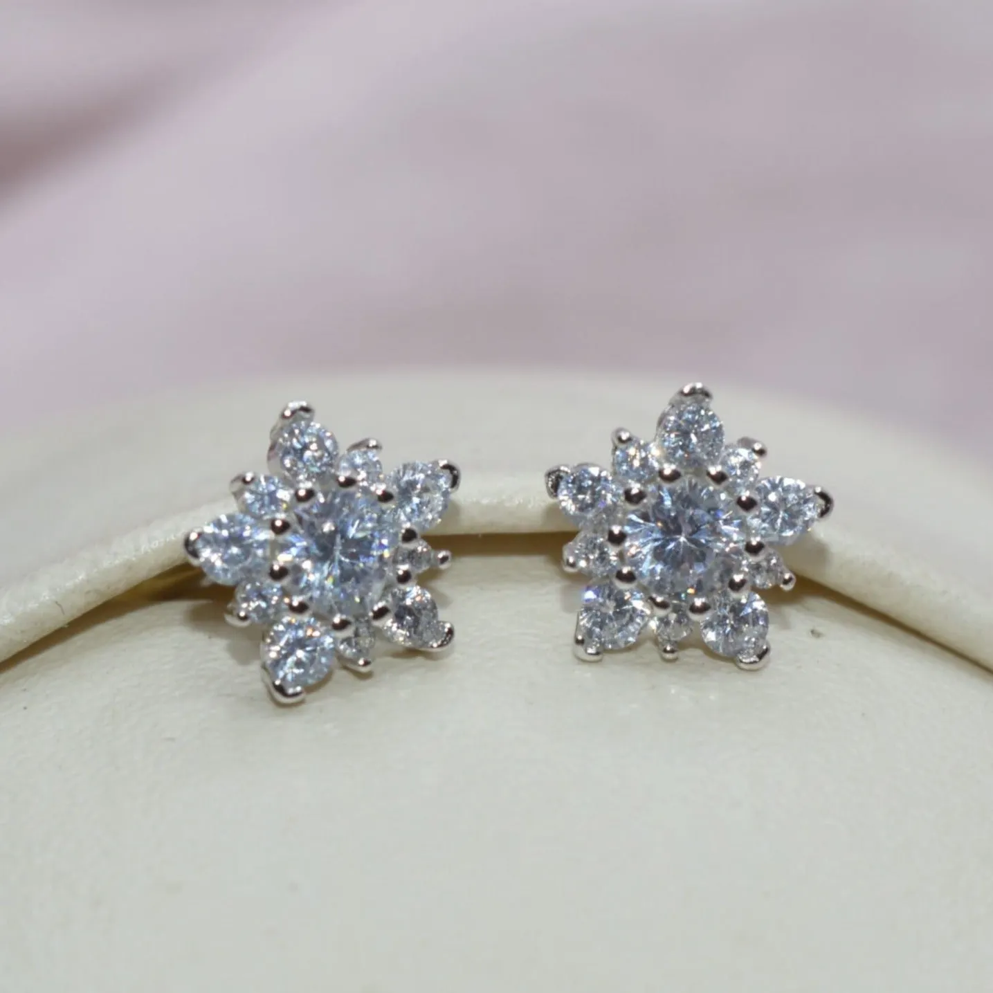 Stone-Studded Blossoms Earrings