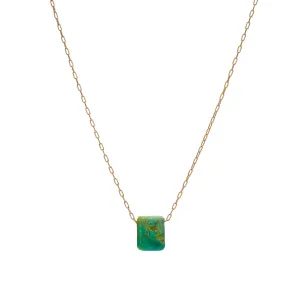 TenThousandThings 18k Green Turquoise Chicklet Necklace