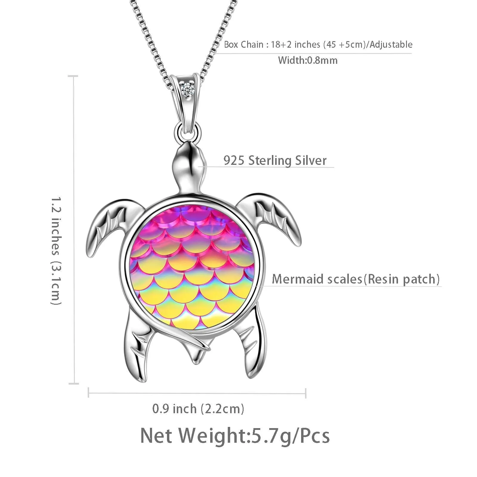 Tokyo Mart Turtle Pendant Charm Necklace Gradient Pink Women Girls Jewelry Birthday Gift