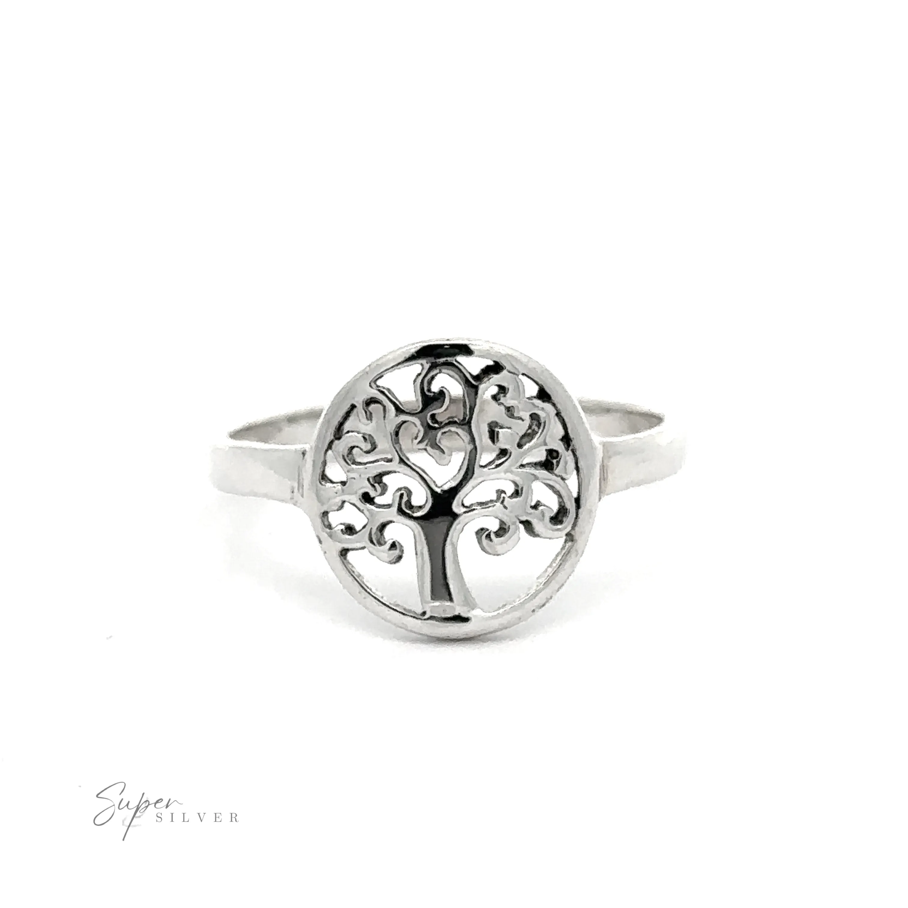 Tree Of Life Ring With Swirling Branch Design