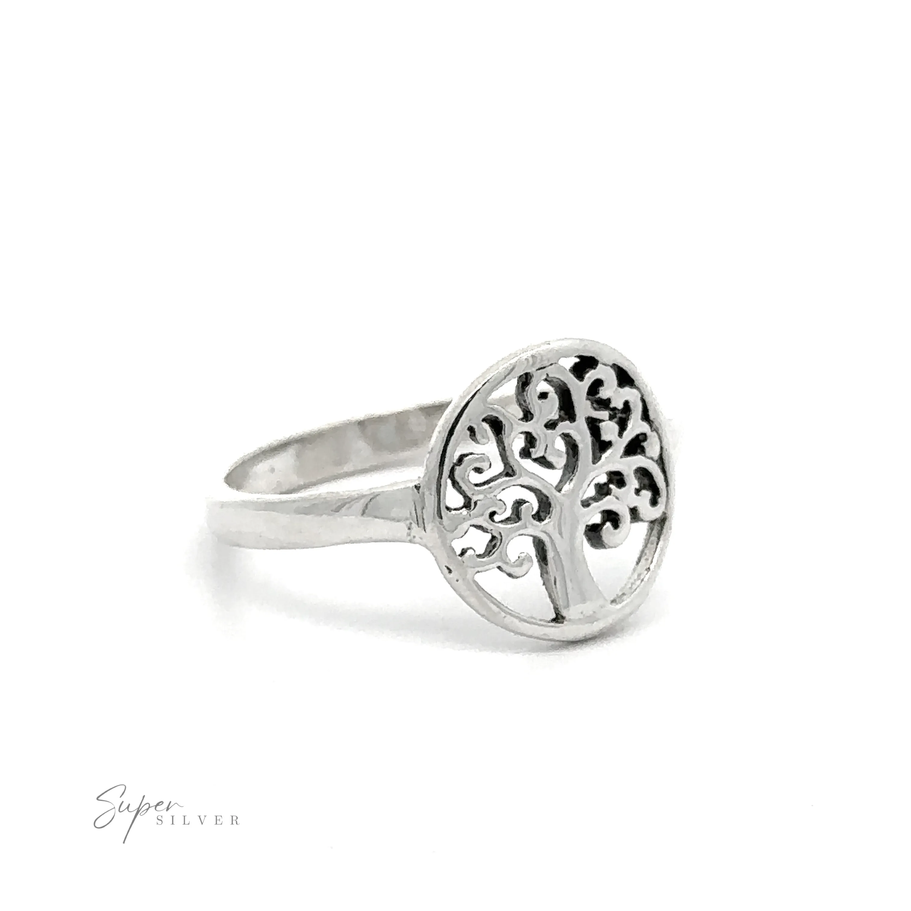 Tree Of Life Ring With Swirling Branch Design