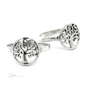 Tree Of Life Ring With Swirling Branch Design