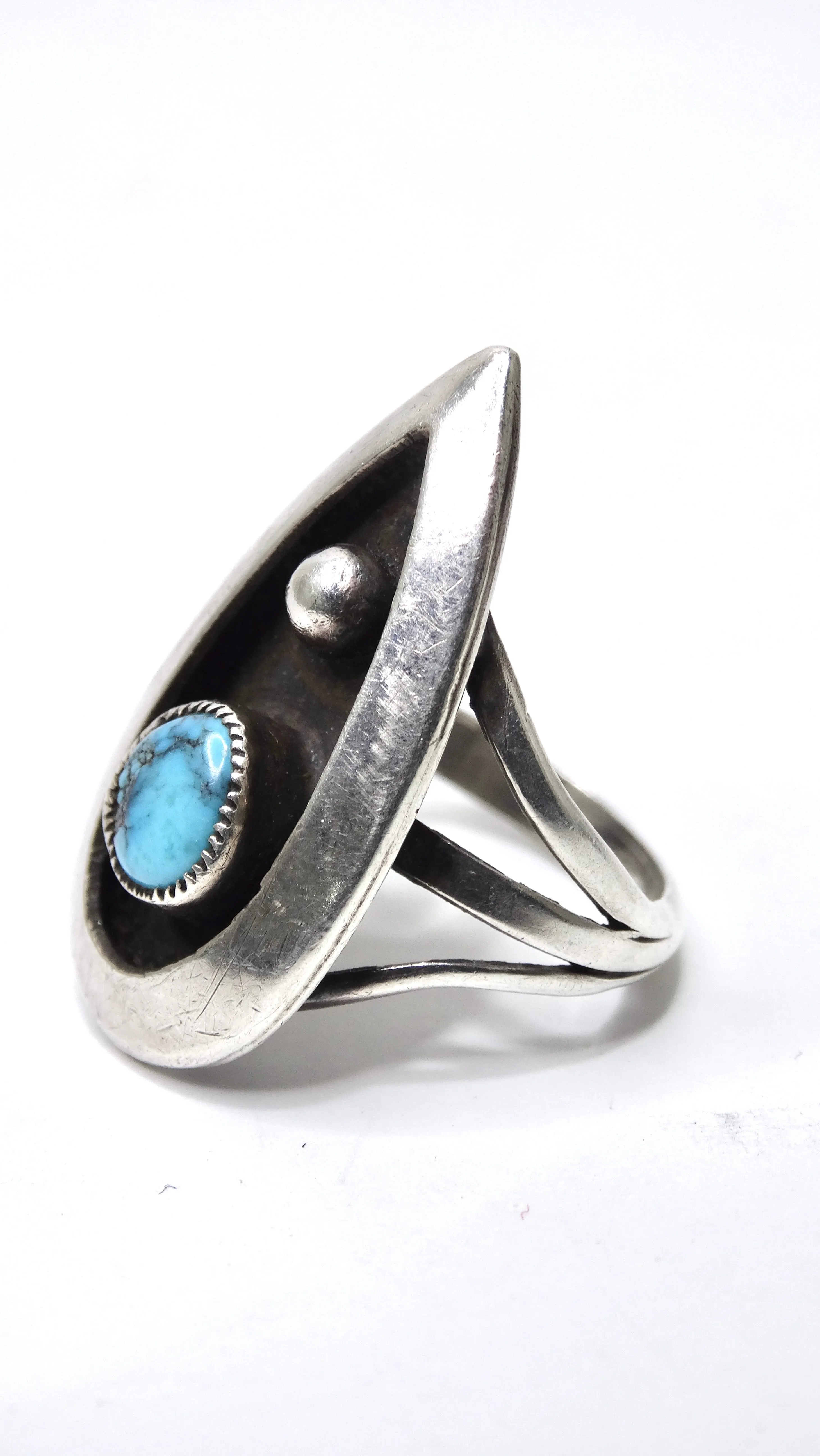 Turquoise Sterling Silver Pear-Shaped Ring