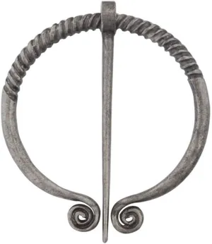 Unique Medieval Cloak Shawl Brooches Pins Personalized Viking Bar Horn Badges Pins Geometric Penannular Broaches for Women Buckle Cape Clasp Pin(silver