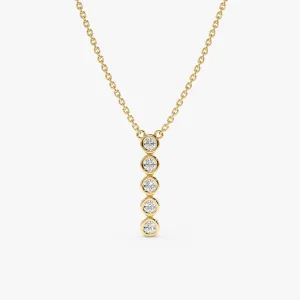 Vertical Diamond Bezel Bar Necklace, Camila