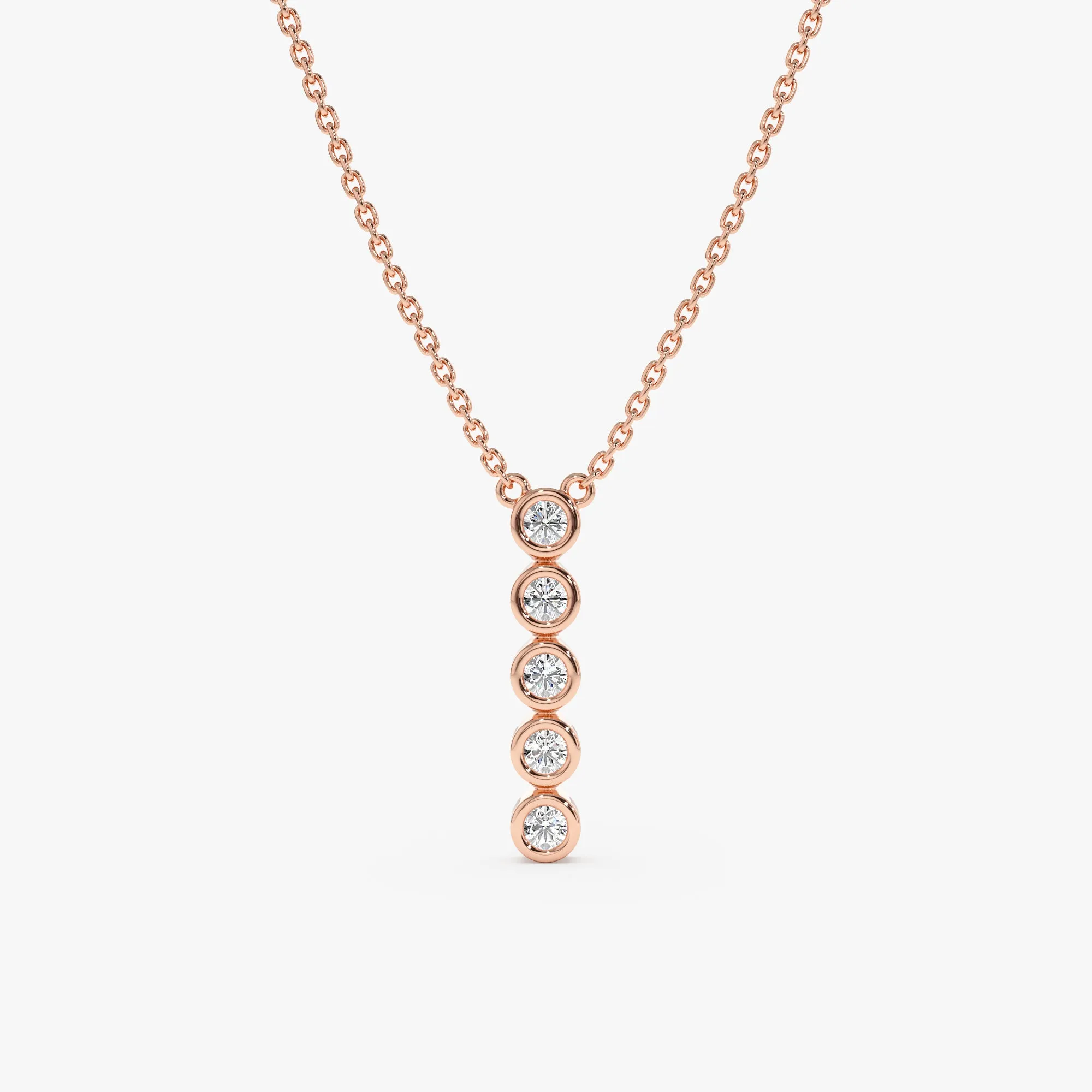 Vertical Diamond Bezel Bar Necklace, Camila
