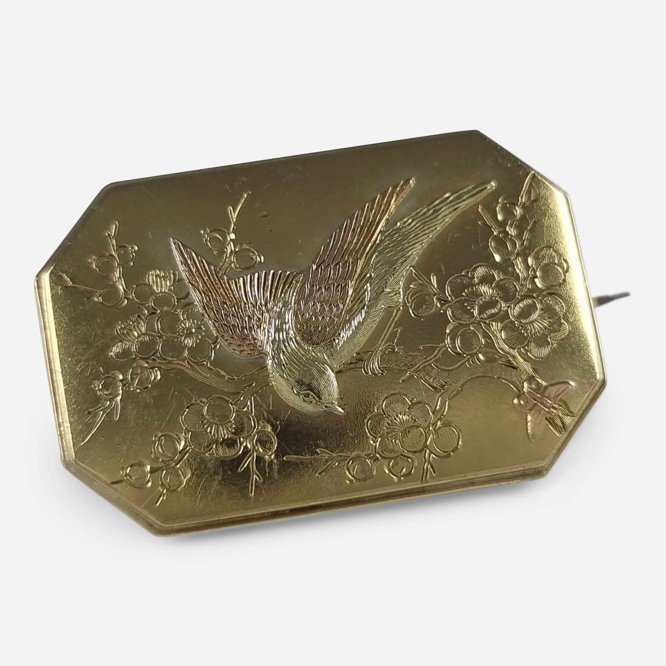 Victorian 15ct Gold Aesthetic Movement Plaque Brooch