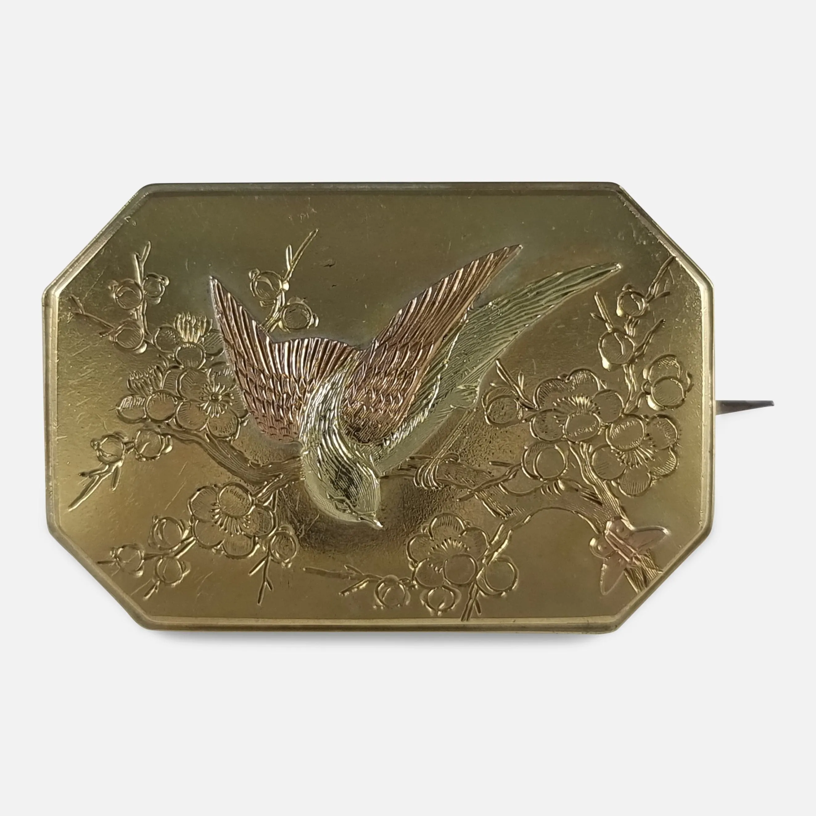 Victorian 15ct Gold Aesthetic Movement Plaque Brooch