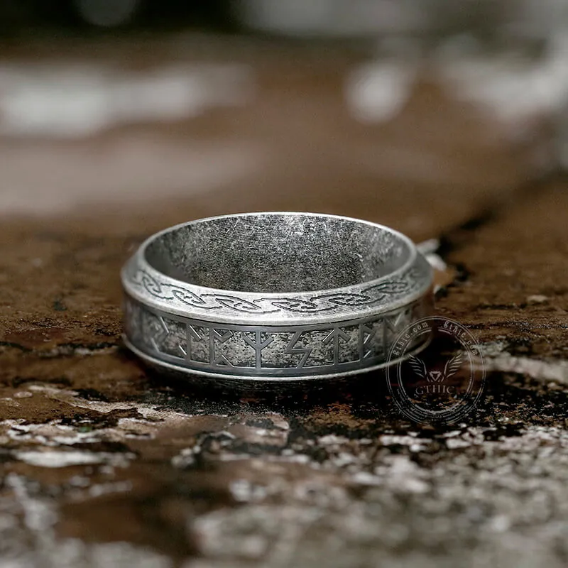 Viking Celtic Knot Runes Stainless Steel Ring