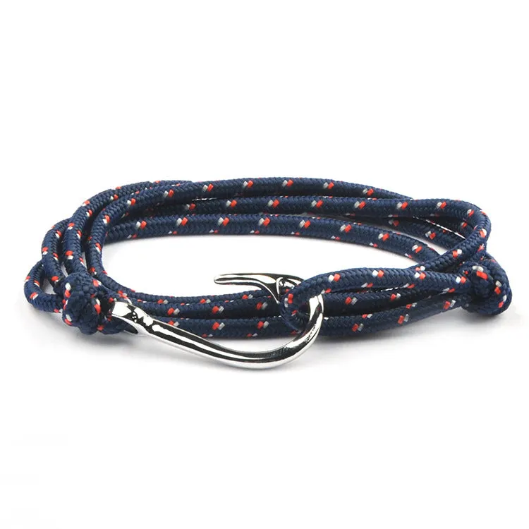 Viking Miansai Style Navy Style Fish Hook Anchor Bracelet